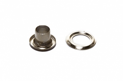 Люверсы металлические "ОмТекс", блочка/кольцо, (3 мм) - цв.никель - купить в Шахтах. Цена: 0.18 руб.
