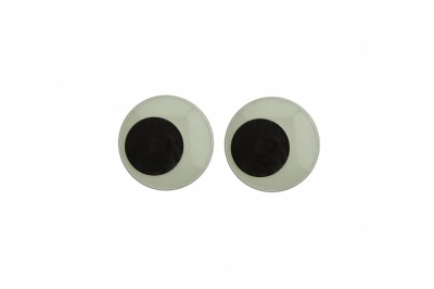 Глазки для игрушек, круглые, с ресничками, 10 мм/упак.50+/-2 шт, цв. -черно-белые - купить в Шахтах. Цена: 21.24 руб.