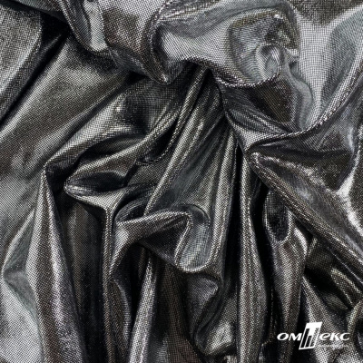 Трикотажное полотно голограмма, шир.140 см, #602 -чёрный/серебро - купить в Шахтах. Цена 385.88 руб.