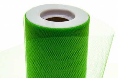 Фатин в шпульках 16-146, 10 гр/м2, шир. 15 см (в нам. 25+/-1 м), цвет зелёный - купить в Шахтах. Цена: 100.69 руб.