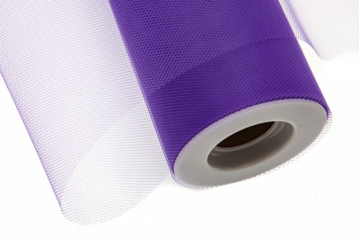 Фатин в шпульках 16-85, 10 гр/м2, шир. 15 см (в нам. 25+/-1 м), цвет фиолетовый - купить в Шахтах. Цена: 100.69 руб.
