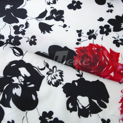 Плательная ткань "Фламенко" 22.1, 80 гр/м2, шир.150 см, принт растительный - купить в Шахтах. Цена 239.03 руб.
