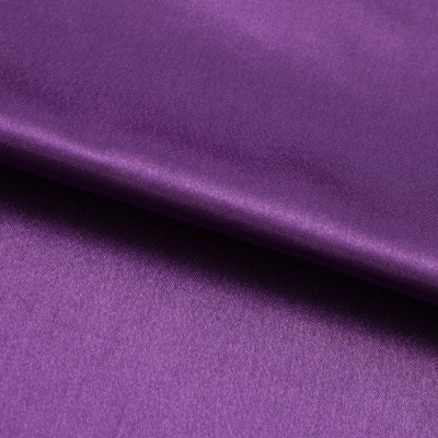 Поли креп-сатин 19-3536, 125 (+/-5) гр/м2, шир.150см, цвет фиолетовый - купить в Шахтах. Цена 155.57 руб.