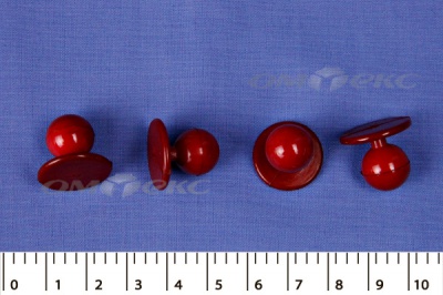 Пуговица поварская "Пукля", 10 мм, цвет красный - купить в Шахтах. Цена: 2.28 руб.