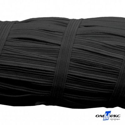 Резиновые нити с текстильным покрытием, шир. 6 мм (55 м/уп), цв.-черный - купить в Шахтах. Цена: 210.75 руб.
