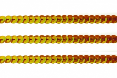 Пайетки "ОмТекс" на нитях, CREAM, 6 мм С / упак.73+/-1м, цв. 88 - оранжевый - купить в Шахтах. Цена: 300.55 руб.