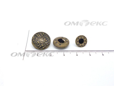 Кнопки металл 15 мм альфа антик с рис.№3  - купить в Шахтах. Цена: 2.90 руб.