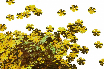Пайетки "ОмТекс" россыпью,DOUBLE SIDED GOLD,цветок 14 мм/упак.50 гр, цв. 0460-золото - купить в Шахтах. Цена: 80.12 руб.