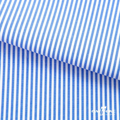Ткань сорочечная Полоска Кенди, 115 г/м2, 58% пэ,42% хл, шир.150 см, цв.3-синий, (арт.110) - купить в Шахтах. Цена 306.69 руб.