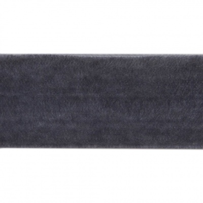 Лента бархатная нейлон, шир.25 мм, (упак. 45,7м), цв.189-т.серый - купить в Шахтах. Цена: 981.09 руб.