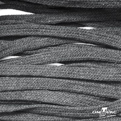 Шнур плетеный d-8 мм плоский, 70% хлопок 30% полиэстер, уп.85+/-1 м, цв.1027-серый - купить в Шахтах. Цена: 735 руб.