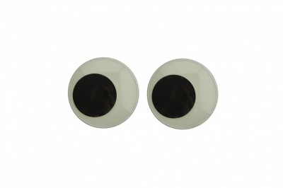 Глазки для игрушек, круглые, с бегающими зрачками, 18 мм/упак.20+/-2 шт, цв. -черно-белые - купить в Шахтах. Цена: 25.40 руб.