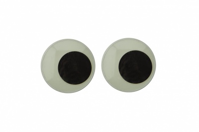 Глазки для игрушек, круглые, с бегающими зрачками, 24 мм/упак.50+/-2 шт, цв. -черно-белые - купить в Шахтах. Цена: 60.32 руб.