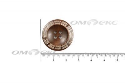 Пуговица деревянная круглая №53 (25мм) - купить в Шахтах. Цена: 3.68 руб.