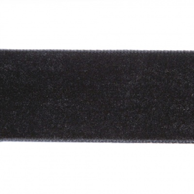 Лента бархатная нейлон, шир.25 мм, (упак. 45,7м), цв.03-черный - купить в Шахтах. Цена: 800.84 руб.