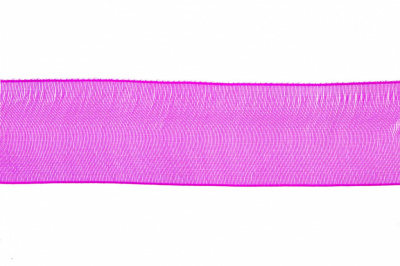Лента органза 1015, шир. 10 мм/уп. 22,8+/-0,5 м, цвет ярк.розовый - купить в Шахтах. Цена: 38.39 руб.