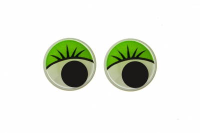 Глазки для игрушек, круглые, с бегающими зрачками, 12 мм/упак.50+/-2 шт, цв. -зеленый - купить в Шахтах. Цена: 95.04 руб.
