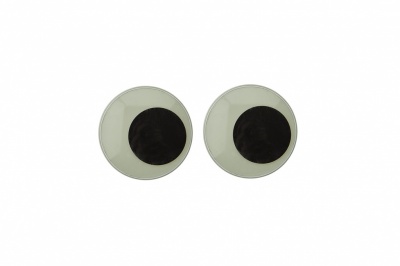 Глазки для игрушек, круглые, с бегающими зрачками, 15 мм/упак.50+/-2 шт, цв. -черно-белые - купить в Шахтах. Цена: 47.40 руб.