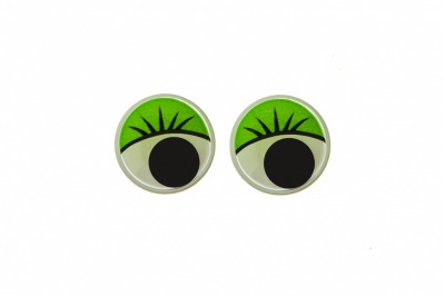 Глазки для игрушек, круглые, с бегающими зрачками, 8 мм/упак.50+/-2 шт, цв. -зеленый - купить в Шахтах. Цена: 59.05 руб.