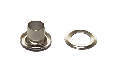 Люверсы металлические "ОмТекс", блочка/кольцо, (4 мм) - цв.никель - купить в Шахтах. Цена: 0.24 руб.