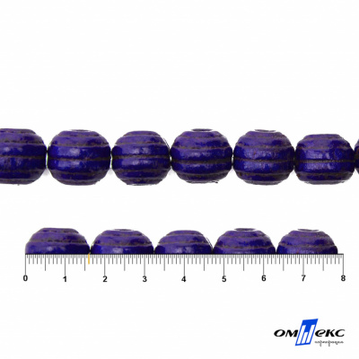 0309-Бусины деревянные "ОмТекс", 16 мм, упак.50+/-3шт, цв.018-фиолет - купить в Шахтах. Цена: 62.22 руб.