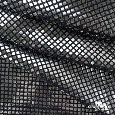 Трикотажное полотно голограмма, шир.140 см, #603 -черный/серебро - купить в Шахтах. Цена 771.75 руб.