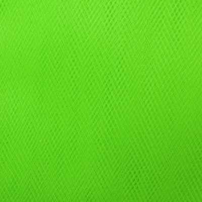 Фатин матовый 16-142, 12 гр/м2, шир.300см, цвет неон.зелёный - купить в Шахтах. Цена 101.95 руб.