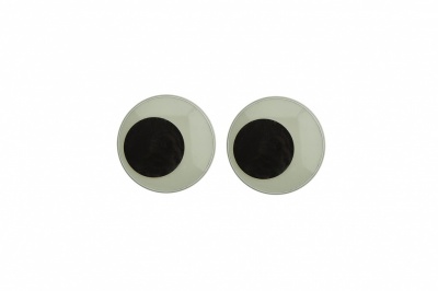Глазки для игрушек, круглые, с бегающими зрачками, 12 мм/упак.50+/-2 шт, цв. -черно-белые - купить в Шахтах. Цена: 38.32 руб.