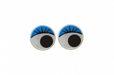 Глазки для игрушек, круглые, с бегающими зрачками, 8 мм/упак.50+/-2 шт, цв. -синий - купить в Шахтах. Цена: 59.66 руб.