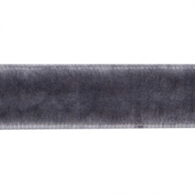 Лента бархатная нейлон, шир.12 мм, (упак. 45,7м), цв.189-т.серый - купить в Шахтах. Цена: 457.61 руб.