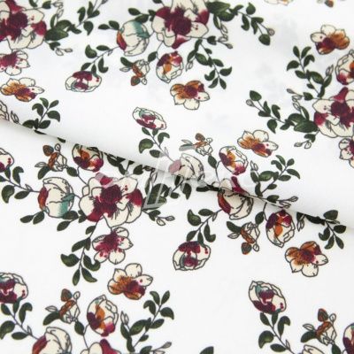 Плательная ткань "Фламенко" 23.1, 80 гр/м2, шир.150 см, принт растительный - купить в Шахтах. Цена 264.56 руб.