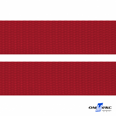 Красный- цв.171-Текстильная лента-стропа 550 гр/м2 ,100% пэ шир.30 мм (боб.50+/-1 м) - купить в Шахтах. Цена: 475.36 руб.