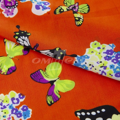 Плательная ткань "Софи" 7.1, 75 гр/м2, шир.150 см, принт бабочки - купить в Шахтах. Цена 241.49 руб.