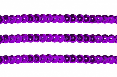Пайетки "ОмТекс" на нитях, SILVER-BASE, 6 мм С / упак.73+/-1м, цв. 12 - фиолет - купить в Шахтах. Цена: 300.55 руб.
